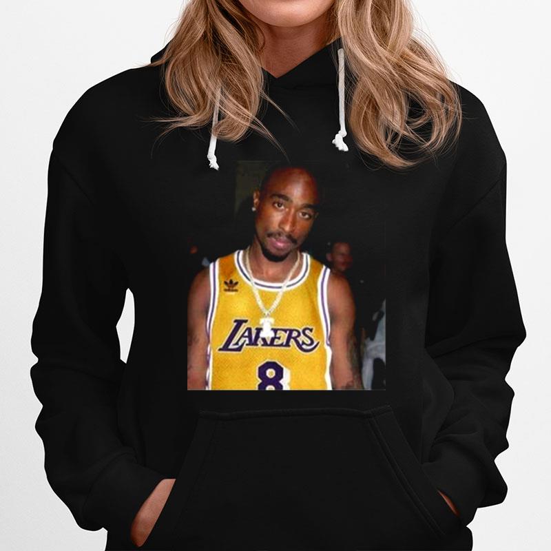 08 Rapper Tupac Shakur Los Angeles Lakers Hoodie