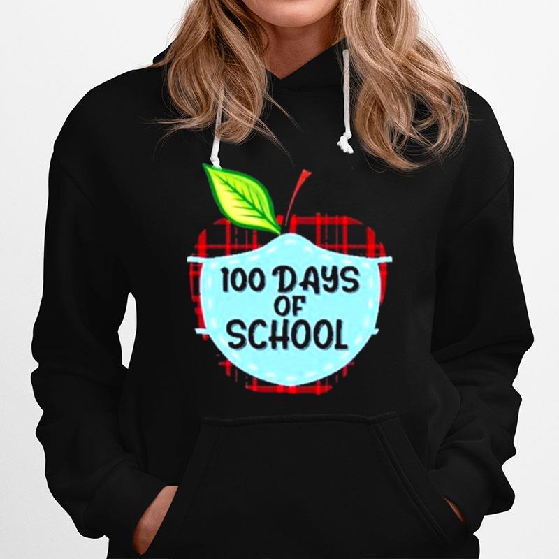 100 Days Of School Apple Masked Youth T-Shirt