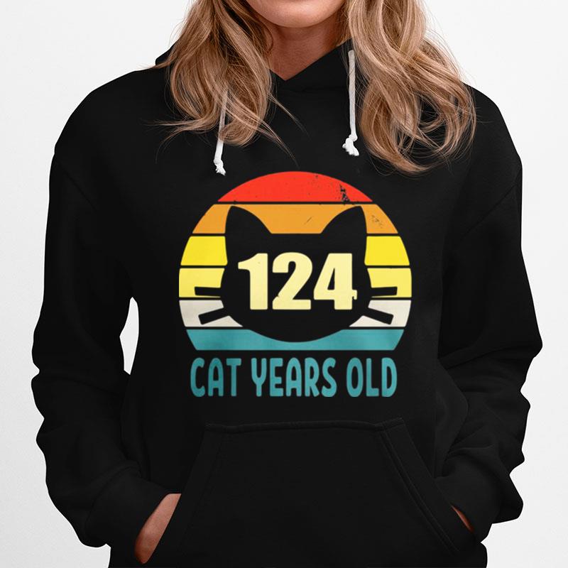 124 Cat Years Old Vintage Hoodie