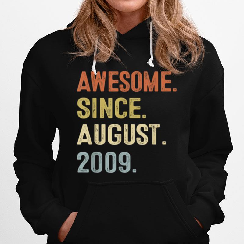 12Th Birthday 12 Year Old Awesome Since August 2009 Boy Hoodie
