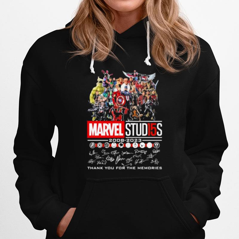 15 Years Of 2008 - 2023 Marvel Studio Thank You For The Memories Signatures Hoodie