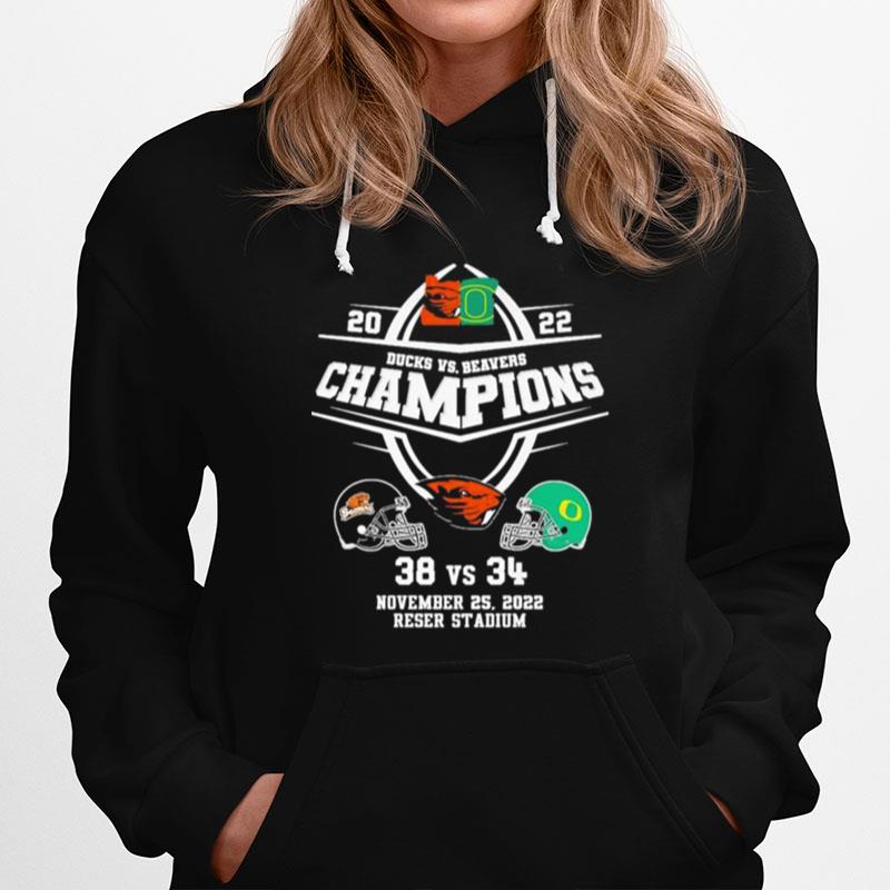 2022 Ducks Vs Beavers Champions 38 34 Final Score Hoodie