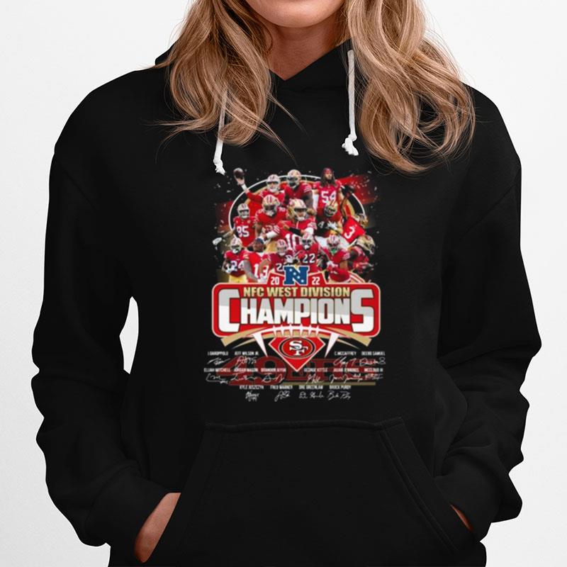 2022 Nfc West Division Champions San Francisco 49Ers Team Football Signatures T-Shirt