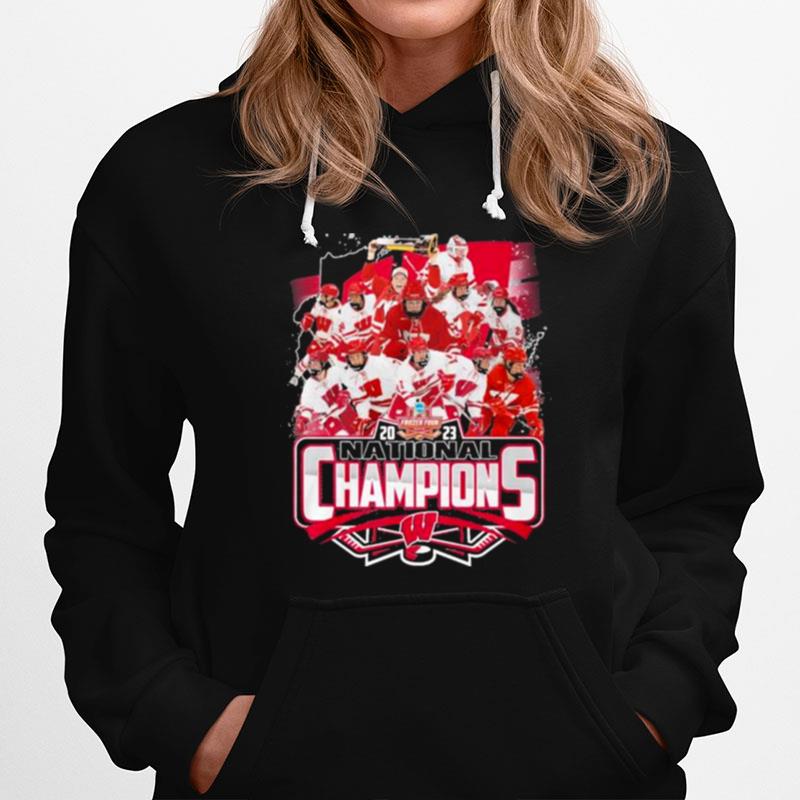2023 Ncaa Frozen Four National Champions Wisconsin Badgers Womens Ice Hockey Hoodie