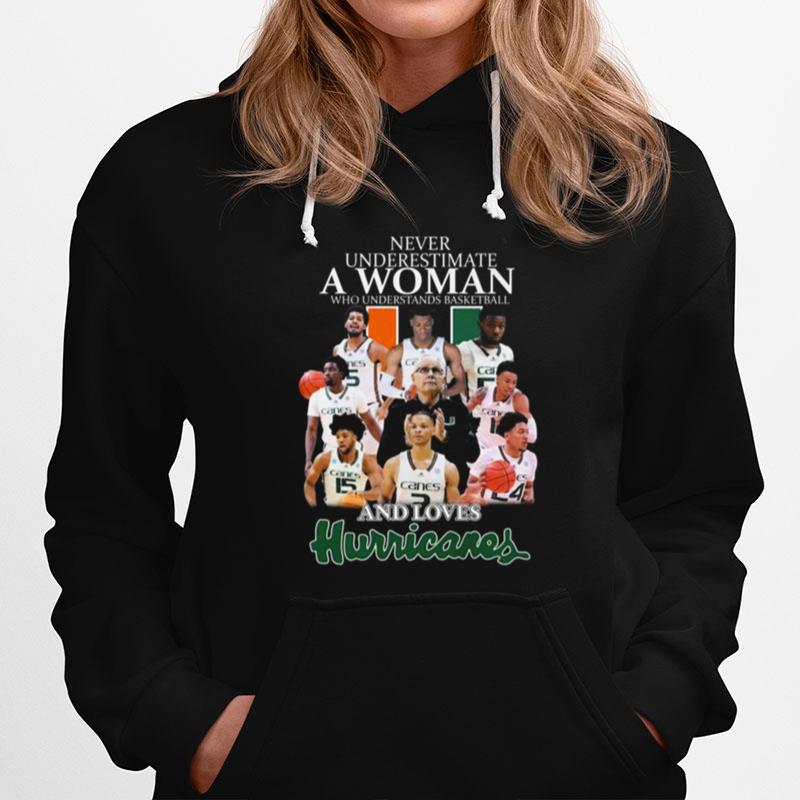 2023 Never Underestimate A Woman Who Understands Basketball And Loves Miami Hurricanes T-Shirt