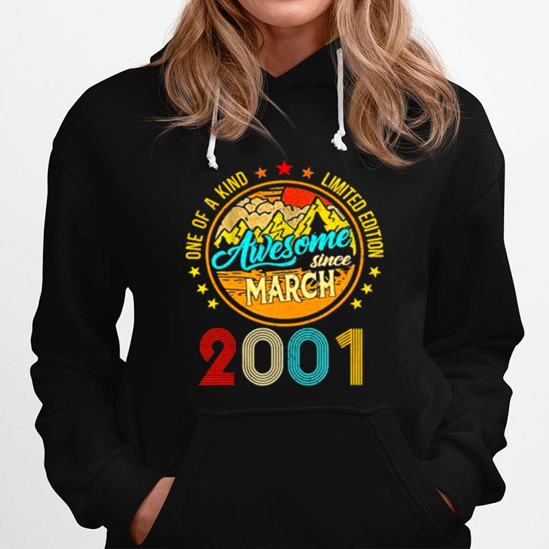 20Th Birthday Decoration March 2001 Men Women 20 Years Old T-Shirt