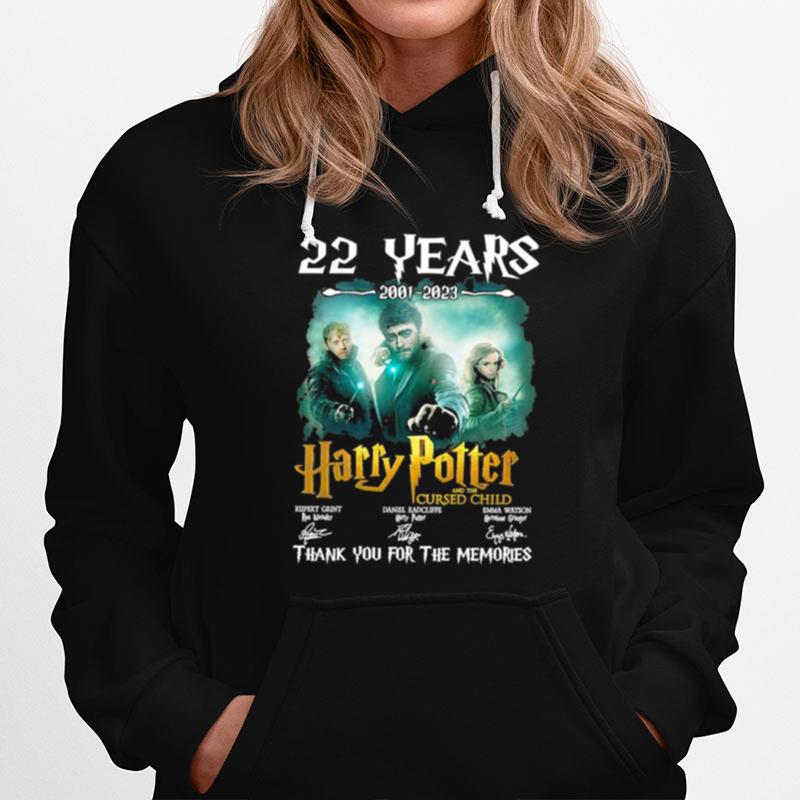 22 Years 2001  2023 Harry Potter And The Cursed Child Thank You For The Memories Signatures T-Shirt