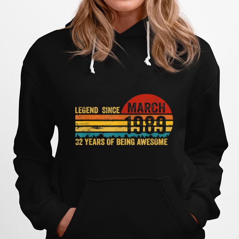31 Years Old Retro Birthday Legend Since March 1989 T-Shirt