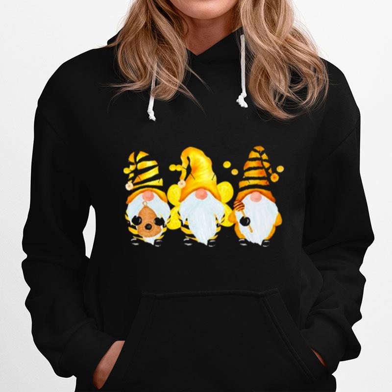 3 Cute Bee Gnomes Yellow Honey Bees Yellow Hats Hoodie