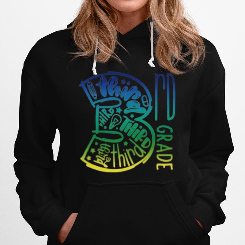 3Rd Third Grade Typography Hoodie