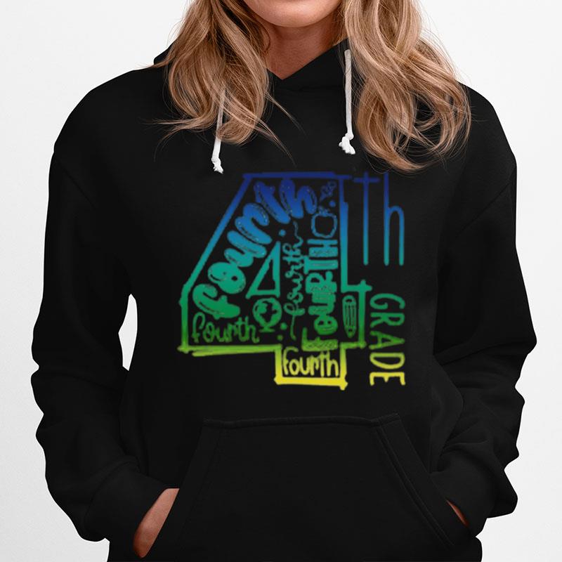 4Th Fourth Grade Typography Hoodie