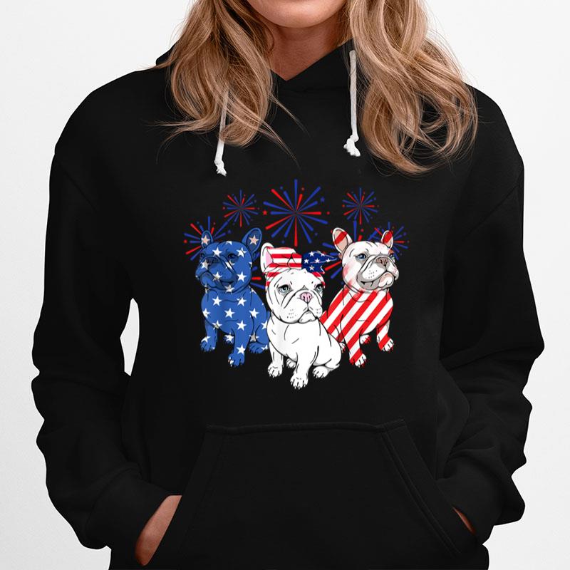 4th Of July American French Bulldog Us Flag Patriotic Dog Hoodie