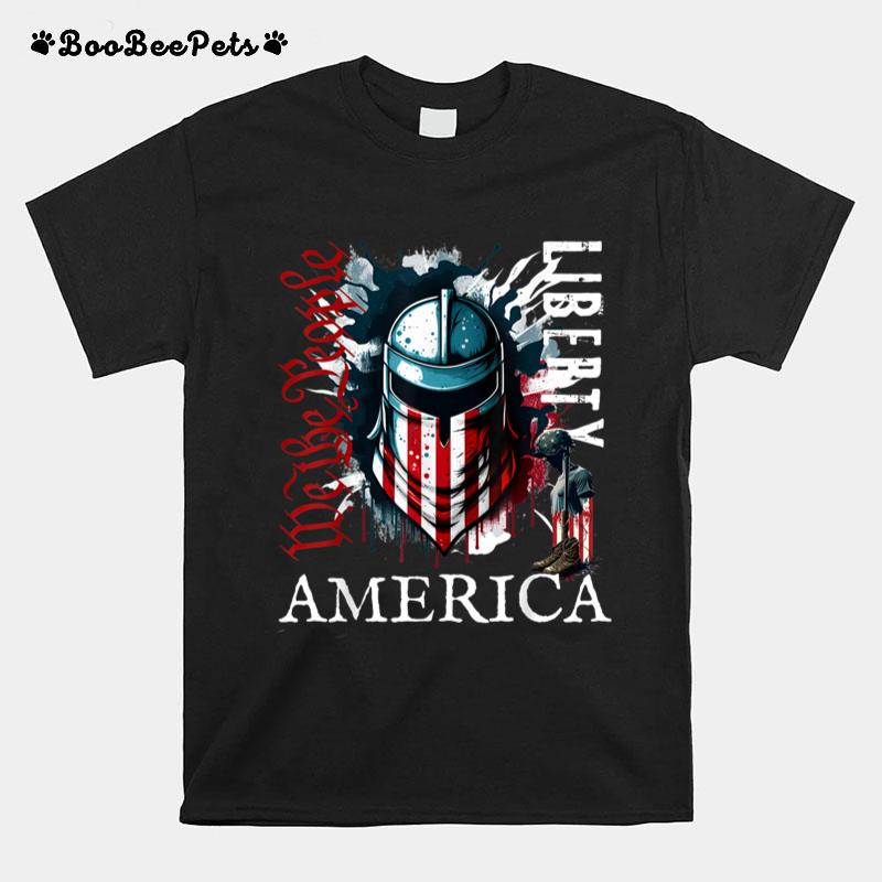 4th of July Proud Americans Flag We The People T Liberty T-Shirt