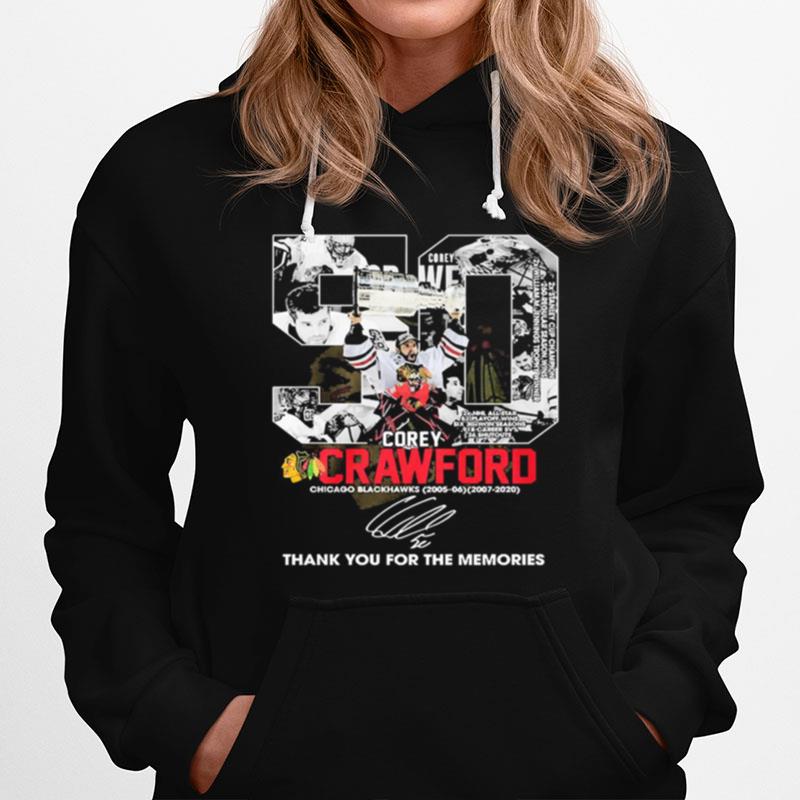 50 Corey Crawford Chicago Blackhawks Thank You For The Memories Hoodie