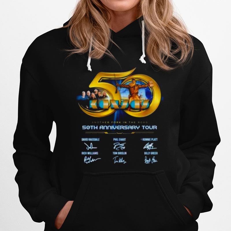 50Th Anniversary Tour Kansas Another Fork In The Road Signatures Hoodie
