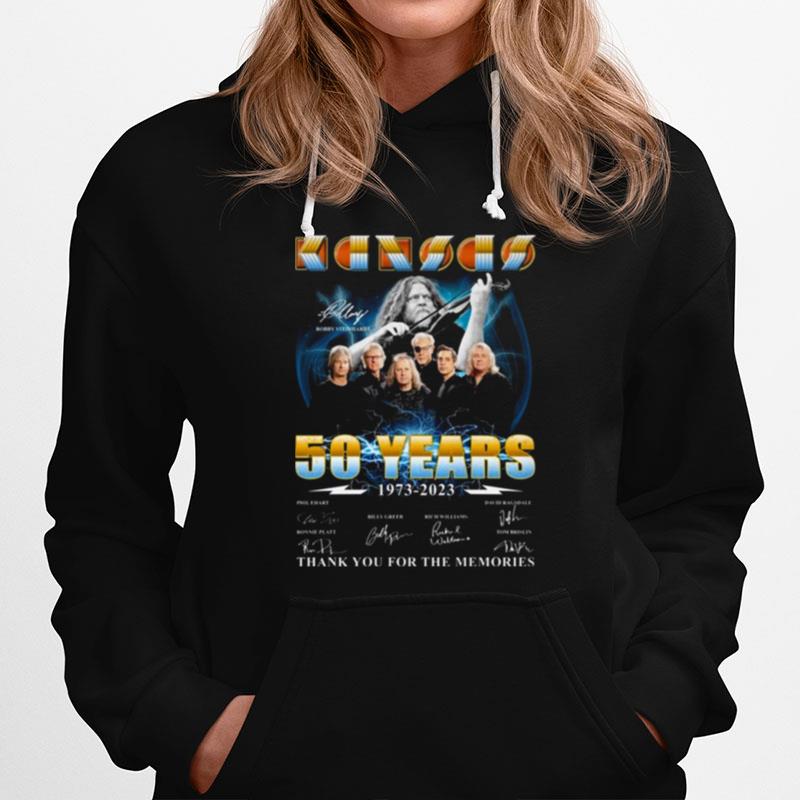 50 Years 1973 2023 Kansas Music Thank You For The Memories Signatures Hoodie