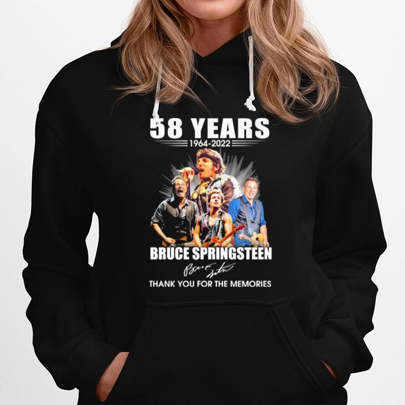 58 Years 1964 2022 Bruce Springsteen Signatures Thank You For The Memories Hoodie