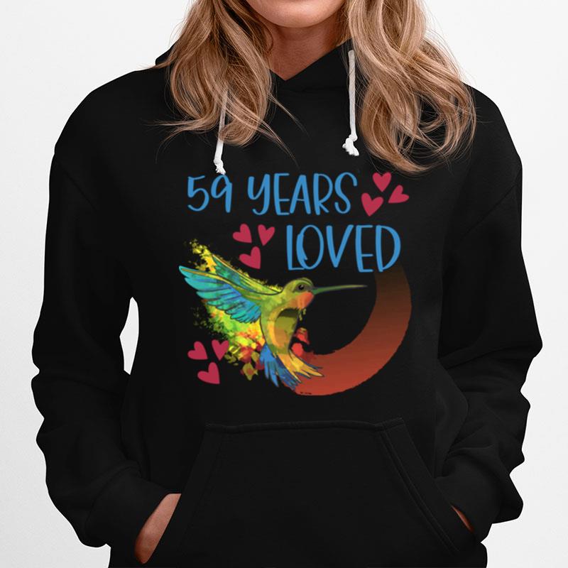 59 Year Old Birthday Years Loved Hummingbird Hoodie