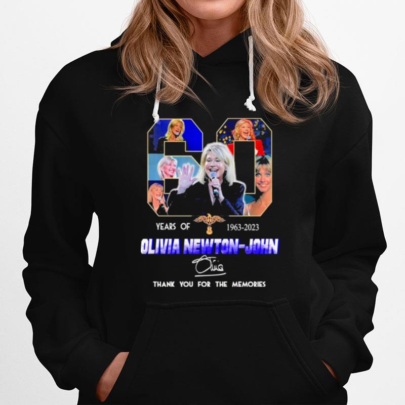 60 Years Of 1963 2023 Olivia Newton John Thank You For The Memories Signature Hoodie