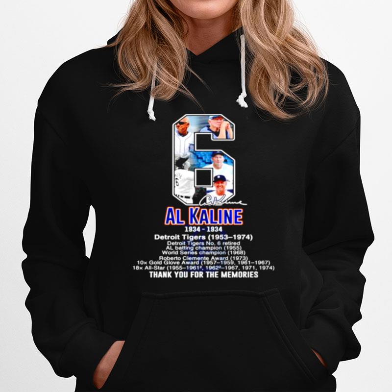 6 Al Kaline 1934 1934 Detroit Tigers Thank You For The Memories Hoodie
