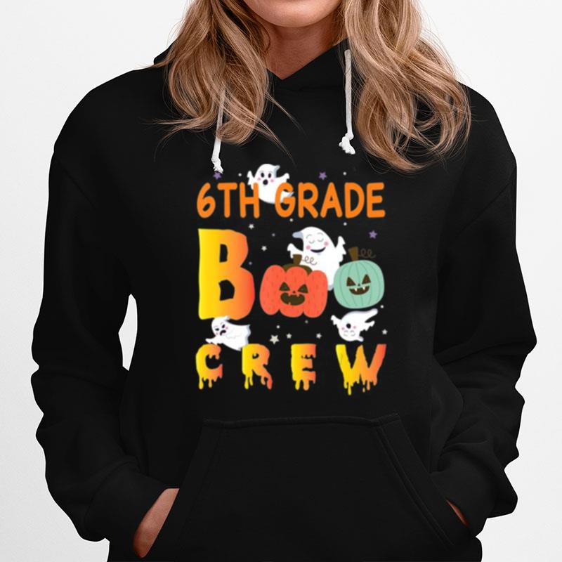 6Th Grade Boo Crew Ghost Pumpkin Students Teachers Halloween T-Shirt