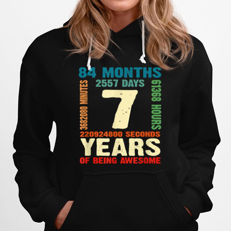 7 Years Old 7Th Birthday Boy Girl Awesome Bday Outfit Hoodie