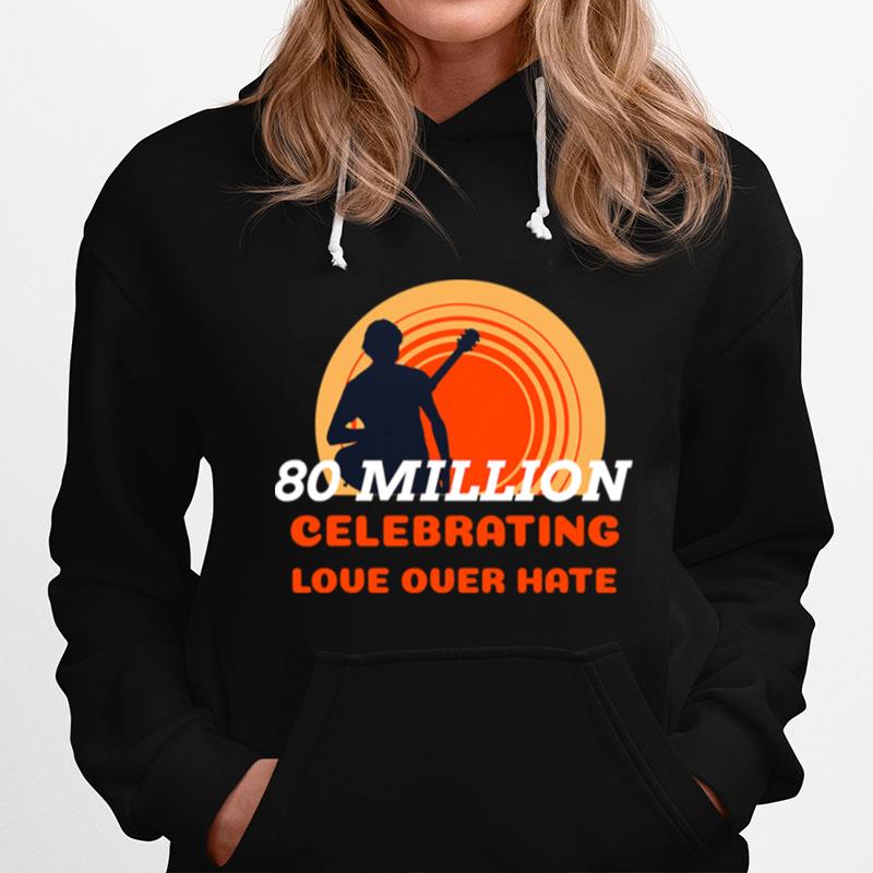80 Million Celebrating Love Over Hate Guitar Biden Victory T-Shirt