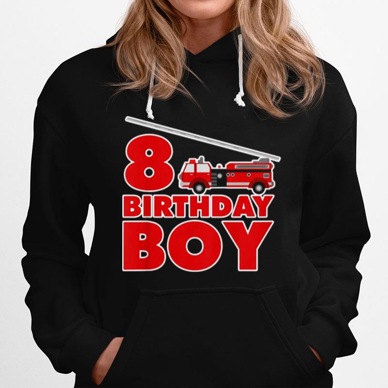8Th Birthday Boy Fire Truck Hoodie