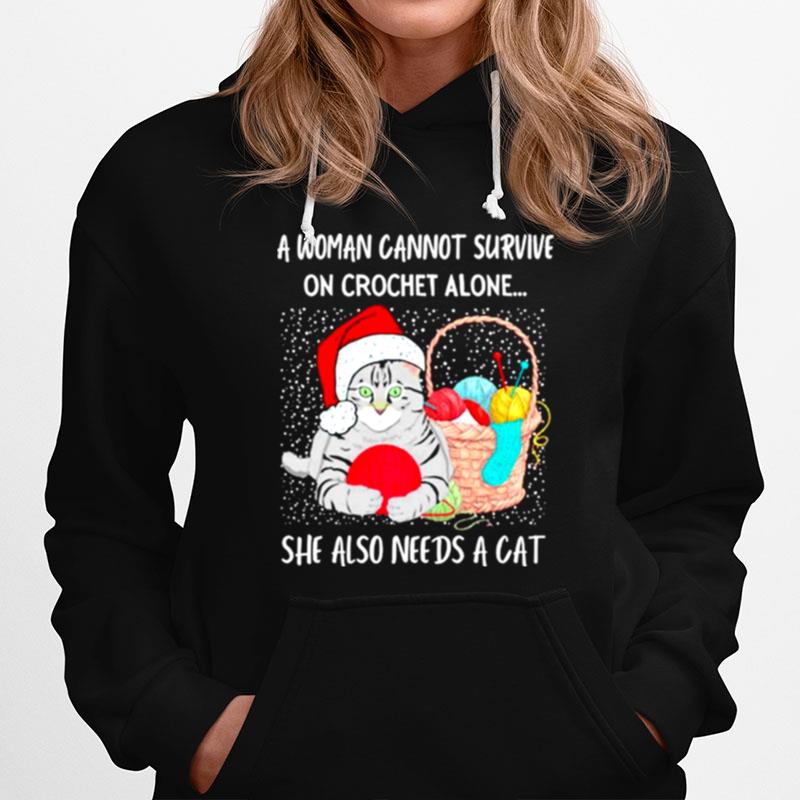 A Woman Cannot Survive On Crochet Alone She Also Needs A Cat Hoodie