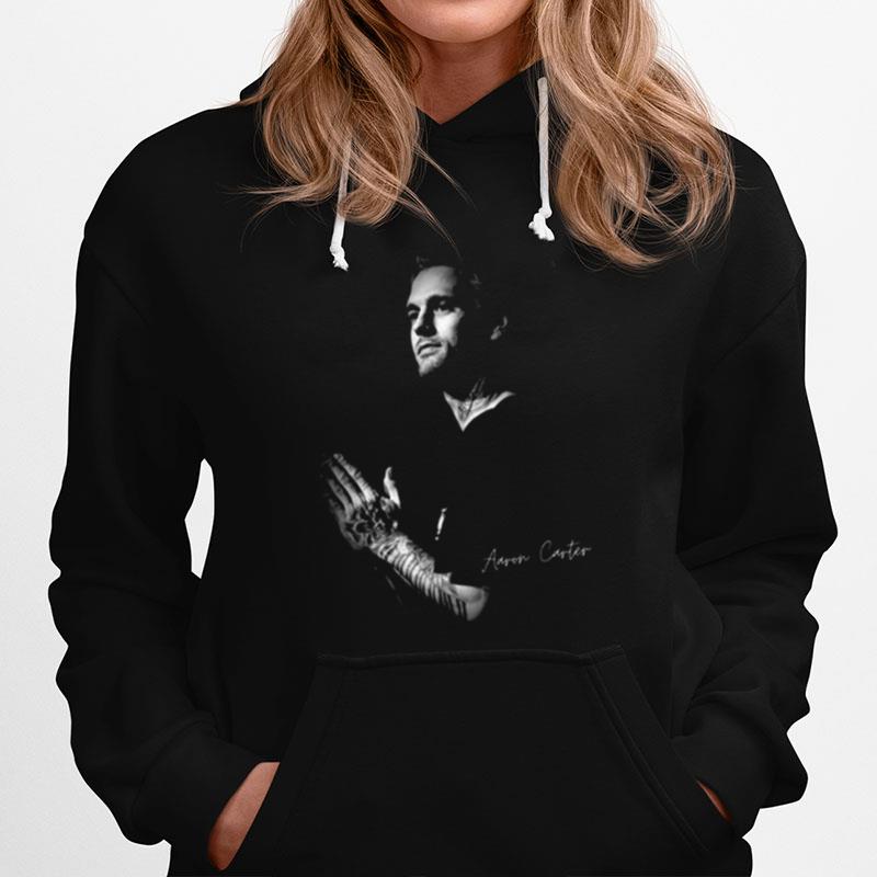 Aaron Carter Black And White Portrait Hoodie