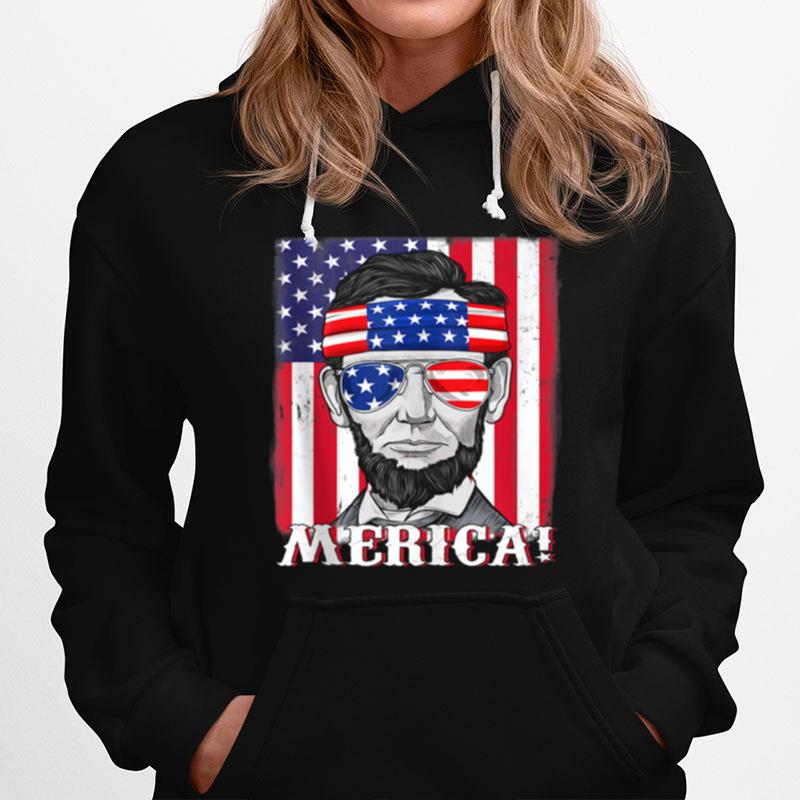 Abraham Lincoln 4Th Of July Merica American Flag T-Shirt
