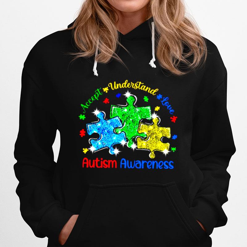 Accept Understand Love Diamond Autism Awareness Hoodie