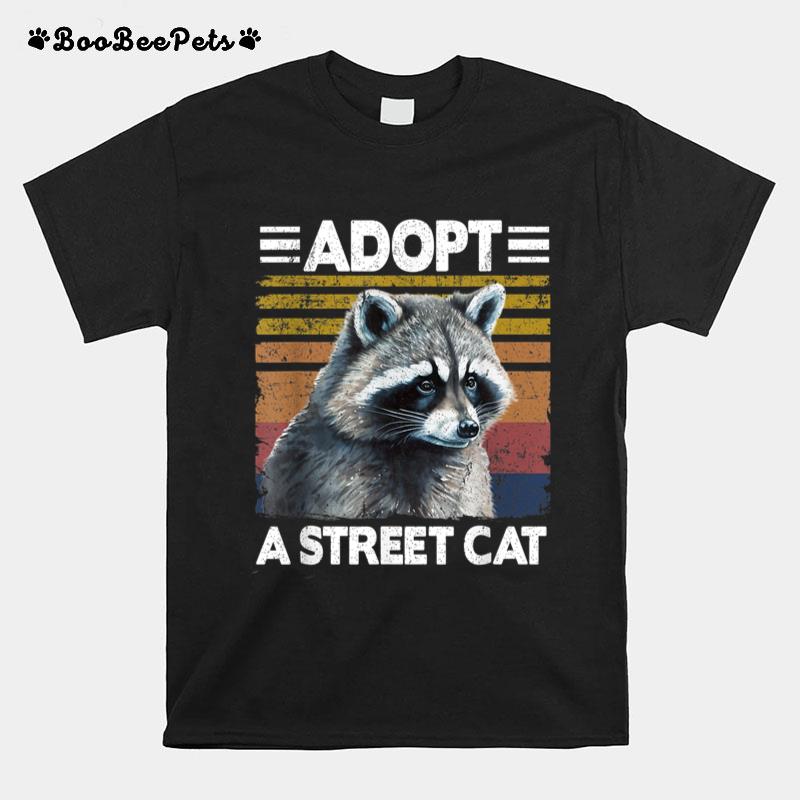 Adopt A Street Cat Watercolor Raccoon T-Shirt
