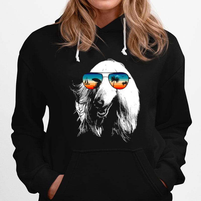 Afghan Hound With Glasses Sunglasses Retro Style Hoodie