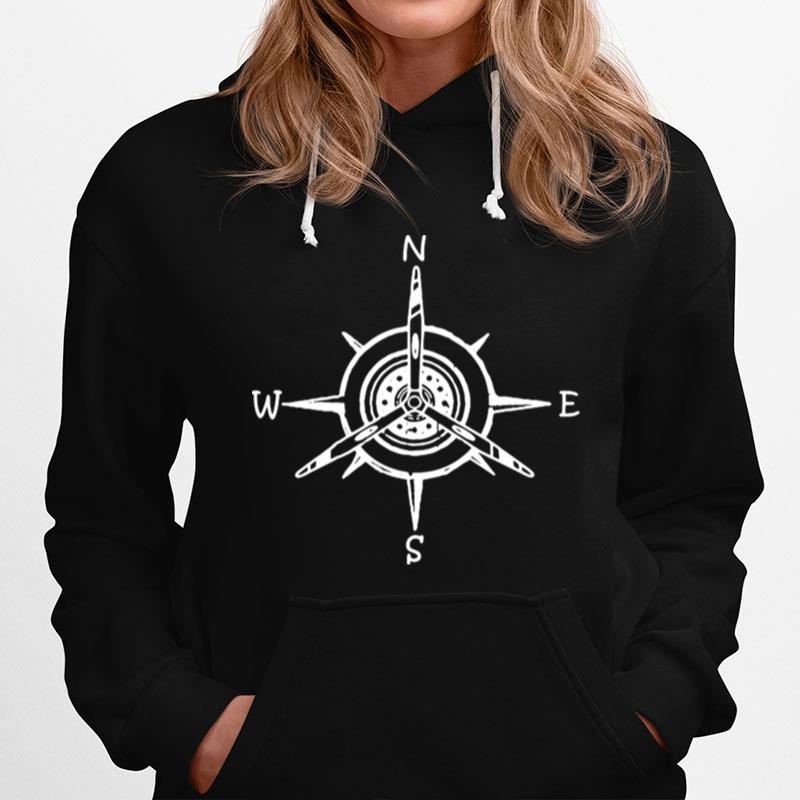 Airplane Compass Aircraft Propeller Prop Aviation Hoodie