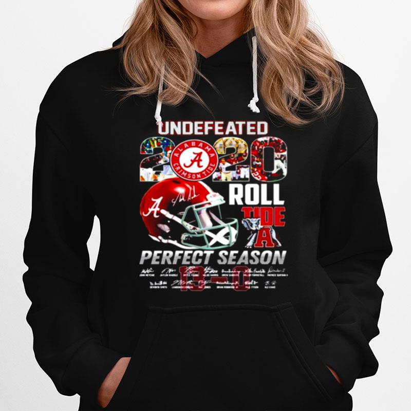 Alabama Crimson Tide Undefeated 20 Roll Tide Perfect Season Signatures Hoodie