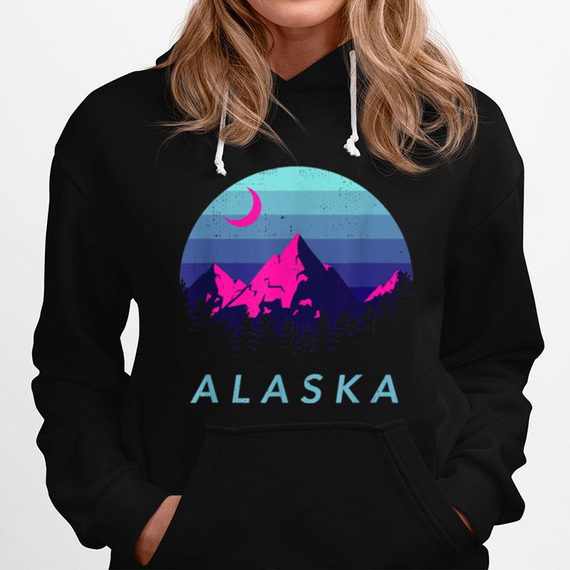 Alaska Vintage Mountain Sunset Outdoors Hiking Souvenir T-Shirt