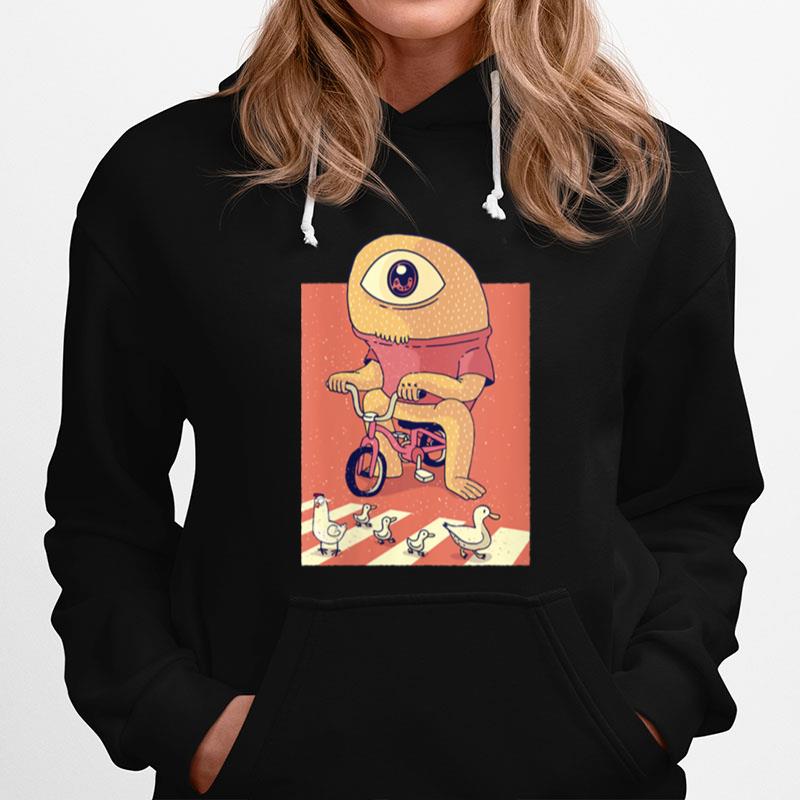 Alien Cycologist Watching Chickens T-Shirt