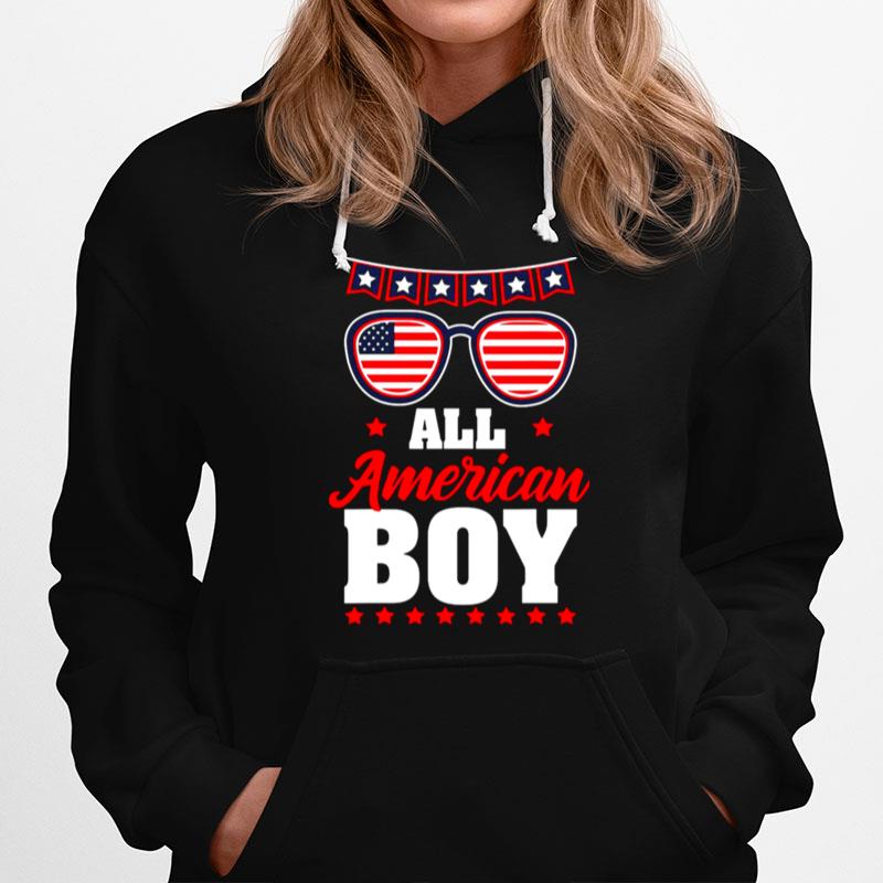 All American Boy Sunglasses 4Th Of July Patriotic T-Shirt