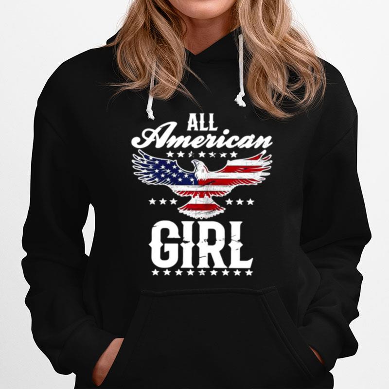 All American Girl 4Th Of July Patriotic Eagle Flag T-Shirt