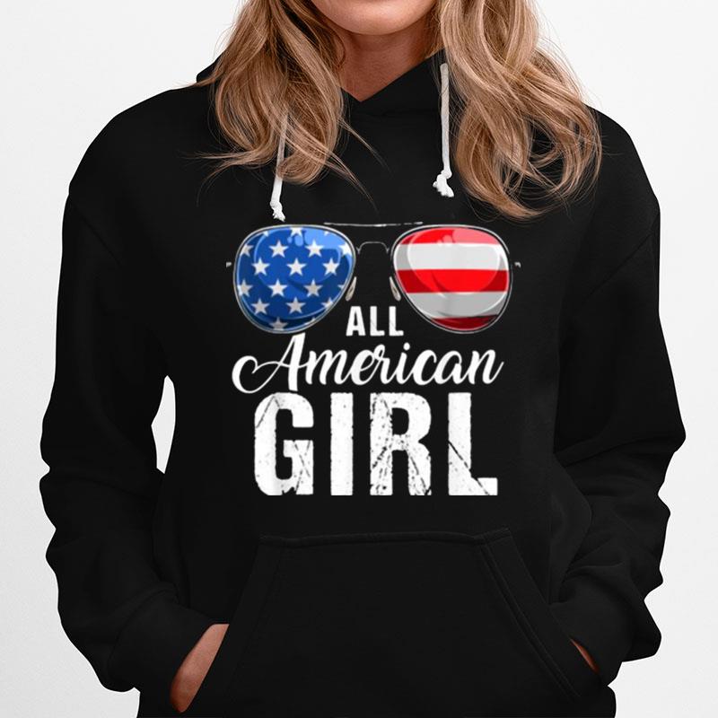 All American Girl Usa Flag Patriotic Sunglasses T-Shirt