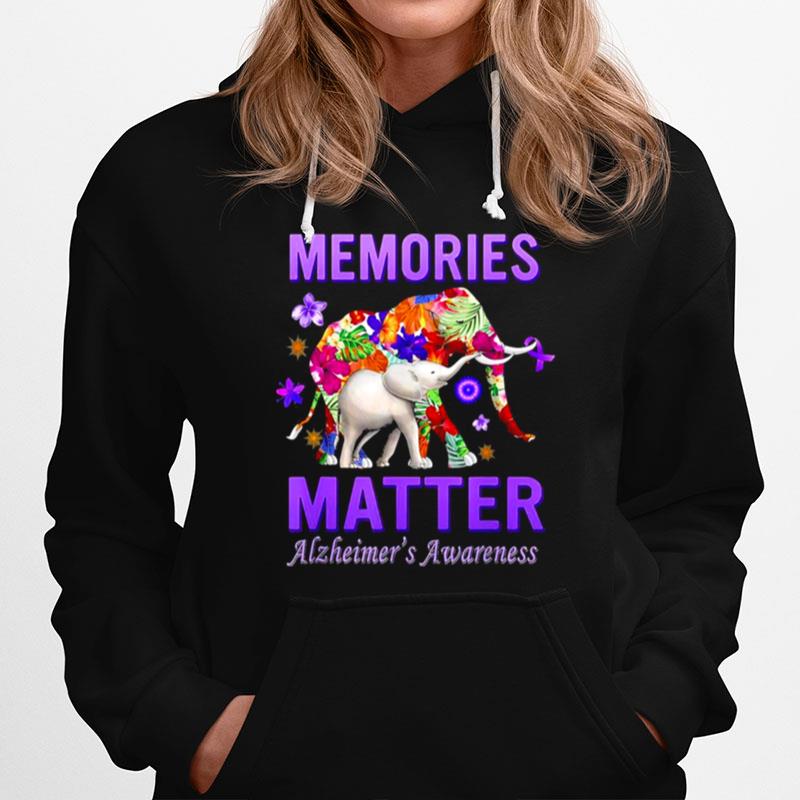 Alzheimers Memories Matter Purple Elephant Hoodie