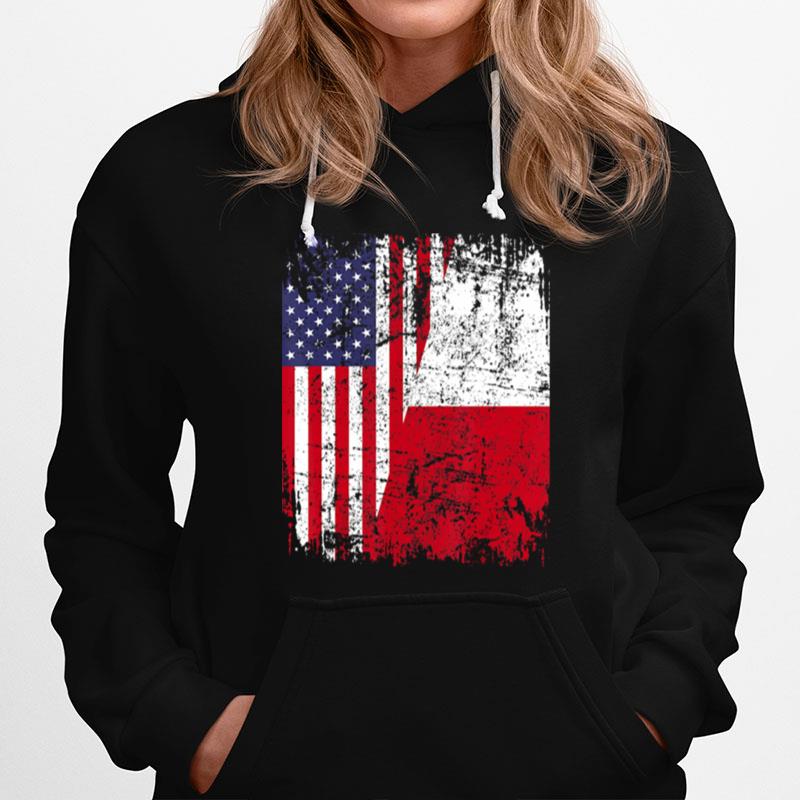 American And Poland Flag Hoodie