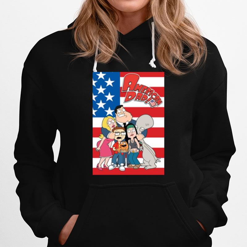 American Flag American Dad Cartoon Hoodie
