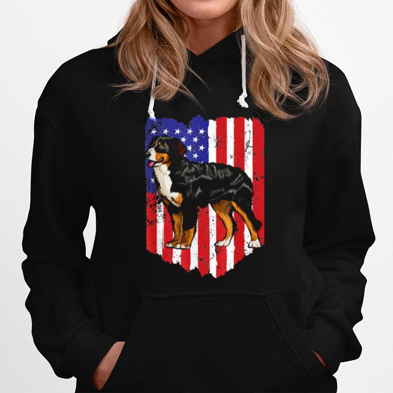 American Flag Bernese Mountain Dog 4Th Of July Usa T-Shirt