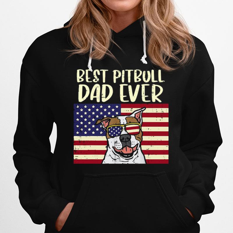 American Flag Best Pitbull Dad Ever Patriotic T-Shirt