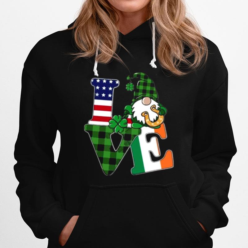 American Flag Gnome Love St Patricks Day T-Shirt