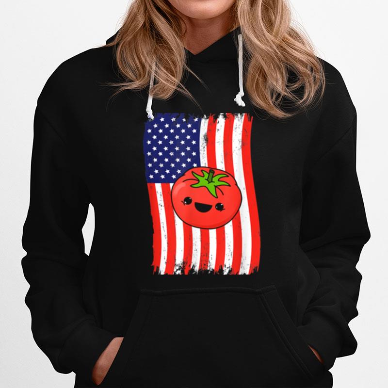 American Flag Kawaii Tomato Hoodie