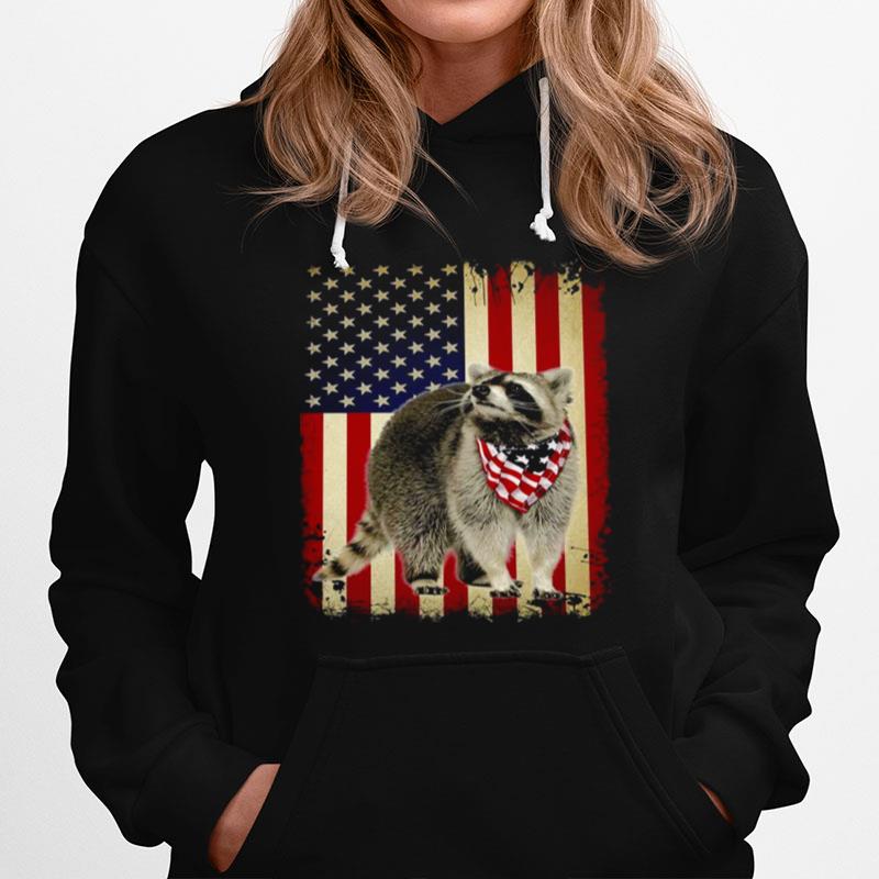 American Flag Raccoon Smile Hoodie