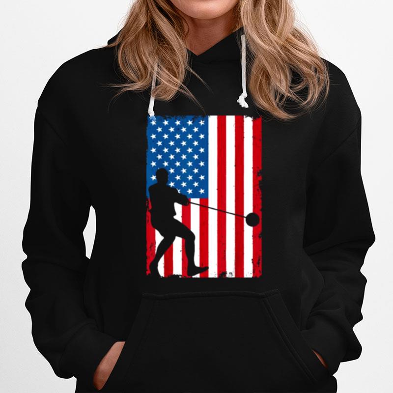 American Flag Vintage Sports Hoodie